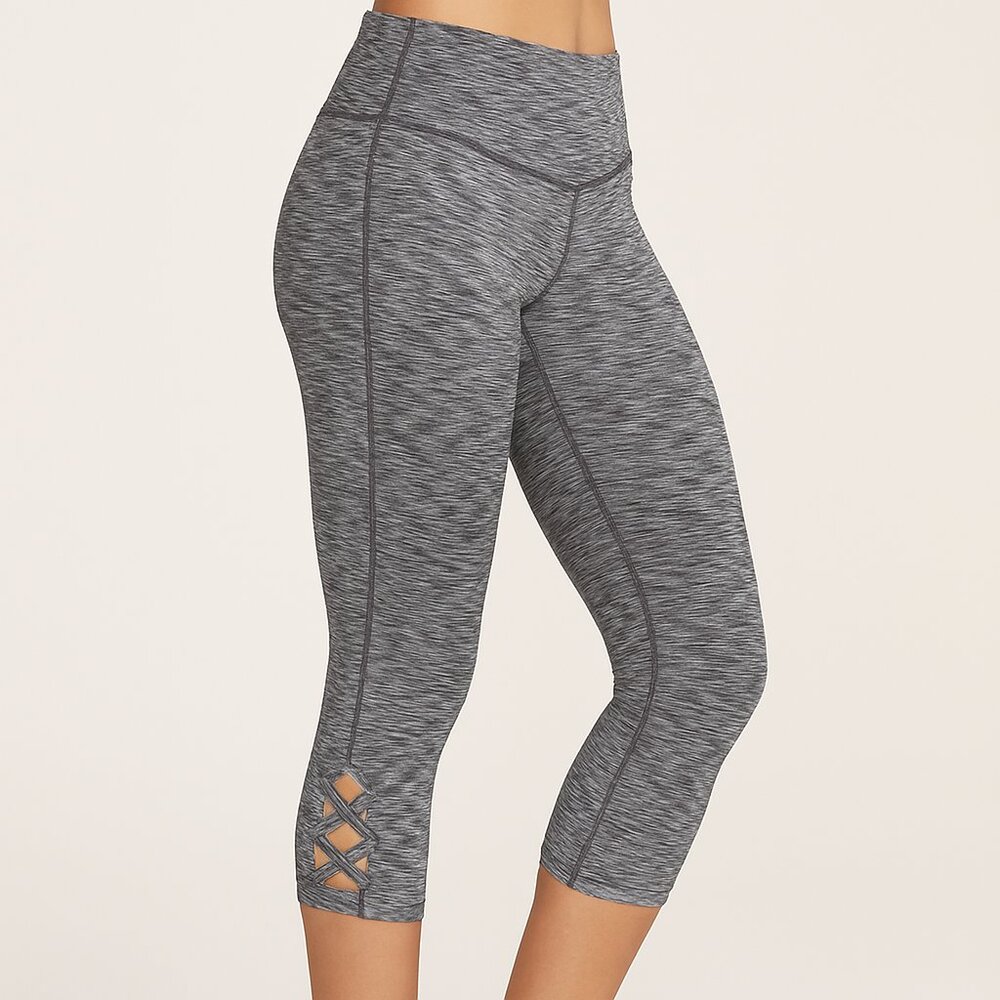 Gap Fit Capri Leggings Womens Small Lot of 2 Blackout Techno Cross Gray
